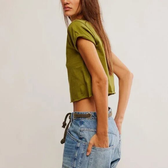 Free People We The Free The Perfect Tee / Peat Moss NWOT - (S) - Picture 4 of 6